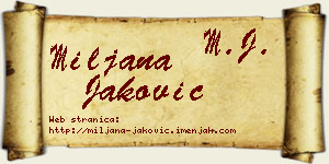Miljana Jaković vizit kartica